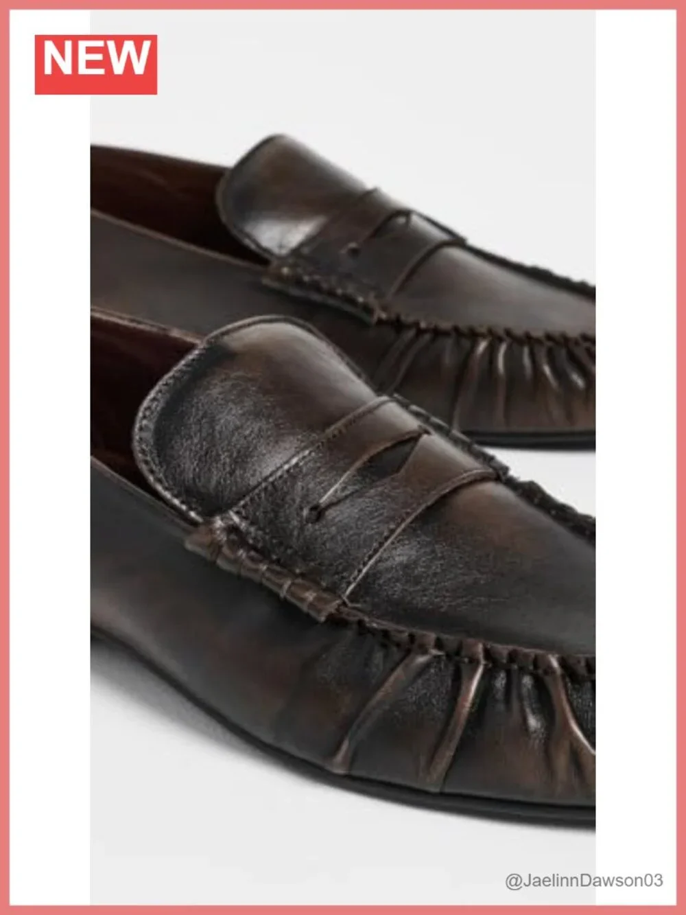 Women's Leather Loafers Cushioned Footbed Rubber Sole
